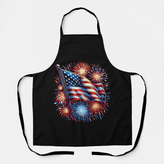 Verenigde Staten Vlag Vuurwerk Patriottisch Schort (Voorkant)