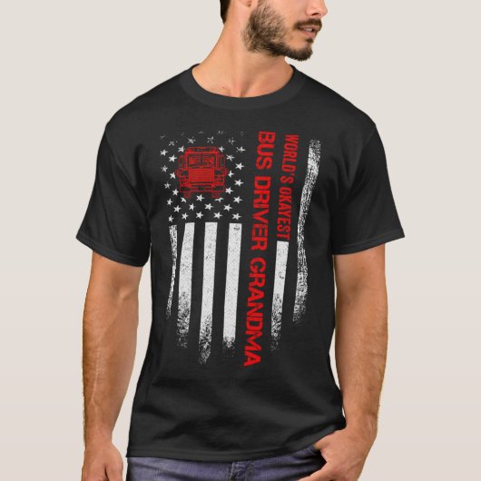  Verenigde Staten Vlag Wereld Okayest School Bus D T-shirt (Voorkant)