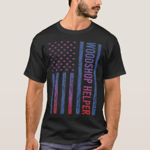 Verenigde Staten Vlag Woodshop Helper T-shirt