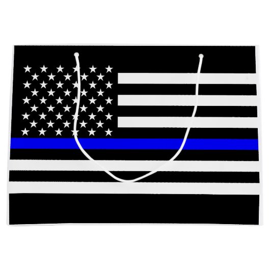 Verenigde Staten vlaggen het Thin Blue Line Theme Large Cadeautasje (Voorkant)