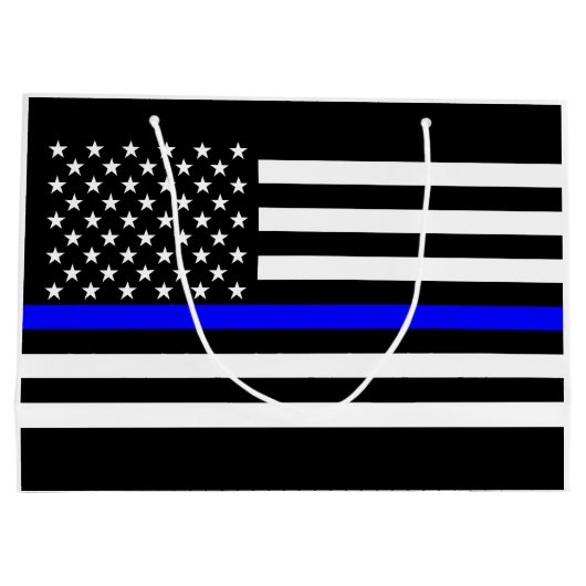Verenigde Staten vlaggen het Thin Blue Line Theme Large Cadeautasje (Achterkant)