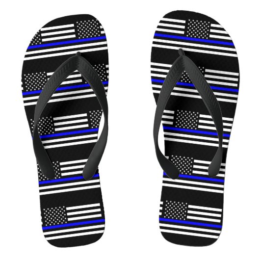 Verenigde Staten vlaggen het Thin Blue Line Theme Teenslippers (Voetbed)