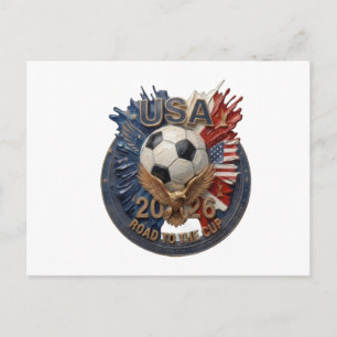 Verenigde Staten Voetbal Fan Kunst   Illustratie   Briefkaart