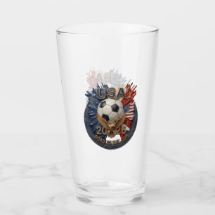 Verenigde Staten Voetbal Fan Kunst Illustratie Glas
