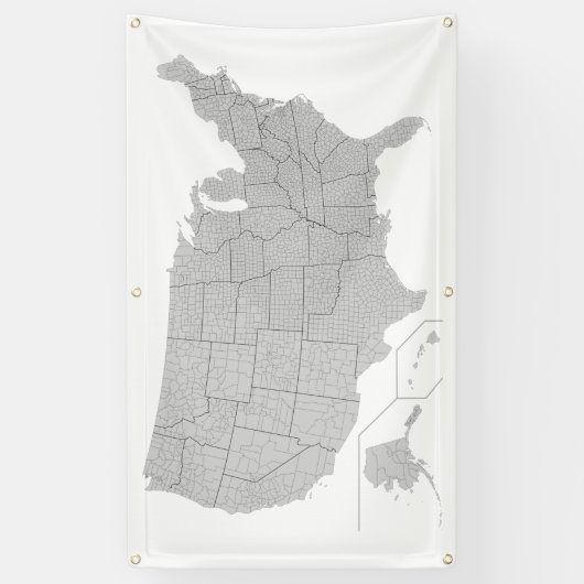 Verenigde Staten volgen County Kaart Spandoek (Verticaal)