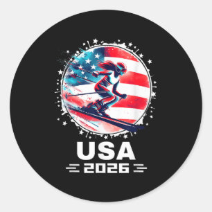 Verenigde Staten Vrouwen Verenigde Staten Amerikaa Ronde Sticker