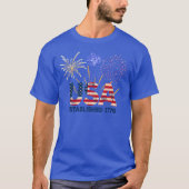 Verenigde Staten vuurwerk opgericht 1776 T-shirt (Voorkant)