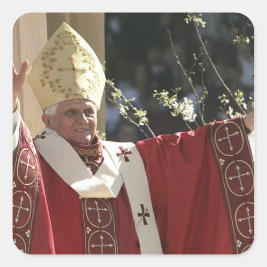 Verenigde Staten, Washington, D.C. Paus Benedictus Vierkante Sticker (Voorkant)