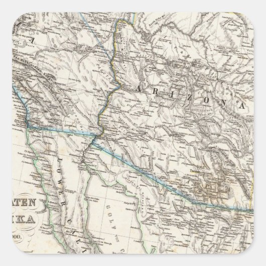 Verenigde Staten West-Amerika Vierkante Sticker (Voorkant)
