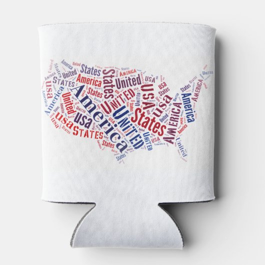 Verenigde Staten - Word Art Blikjeskoeler (Achterkant)