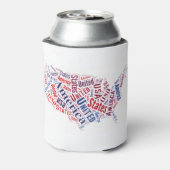 Verenigde Staten - Word Art Blikjeskoeler (Blikje Achterkant)