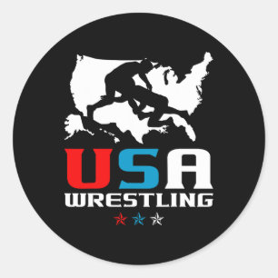 Verenigde Staten Wrestling Independence Day Americ Ronde Sticker