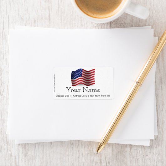 Verenigde Staten wuivend vlag Etiket (Insitu)