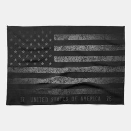 Verenigde Staten Zwart  Amerikaanse vlag Theedoek