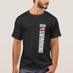 Verenigde Staten Zwemmen Amerikaanse vlag Zwemspor T-shirt