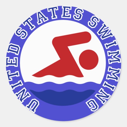 Verenigde Staten zwemmen Ronde Sticker (Voorkant)