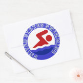 Verenigde Staten zwemmen Ronde Sticker (Envelop)