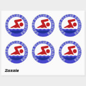 Verenigde Staten zwemmen Ronde Sticker (Vel)