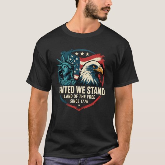 Verenigde We Stand - Patriottische Verenigde State T-shirt (Voorkant)