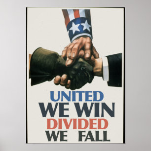 Verenigde We Win Unions Poster