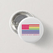 Verenigen in liefde Amerika - Ronde Button 3,2 Cm (Voorkant /achterkant)