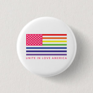 Verenigen in liefde Amerika - Ronde Button 3,2 Cm