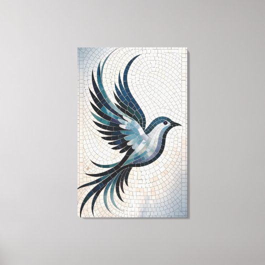 Verenmozaïek - Elegante Vogel Canvas Afdruk (Voorkant)