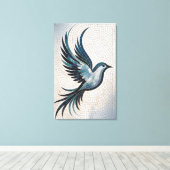 Verenmozaïek - Elegante Vogel Canvas Afdruk (Insitu (Houten vloer))