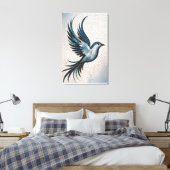 Verenmozaïek - Elegante Vogel Canvas Afdruk (Insitu (Slaapkamer))