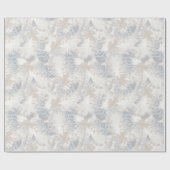 Verenveren, grijs, beige en blauw, vogel, licht, cadeaupapier (Vlak)