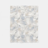 Verenveren, grijs, beige en blauw, vogel, licht, fleece deken (Voorkant)