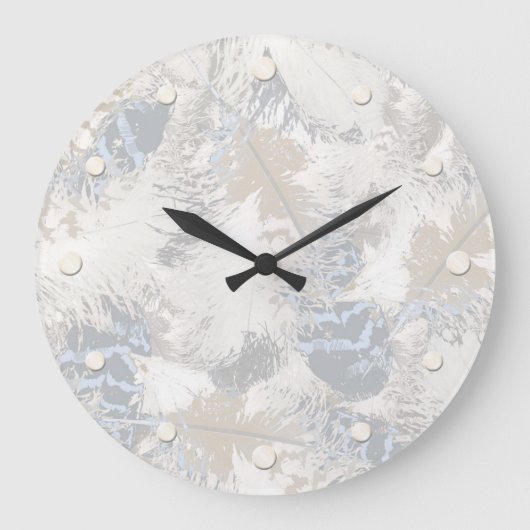 Verenveren, grijs, beige en blauw, vogel, licht, grote klok (Voorkant)