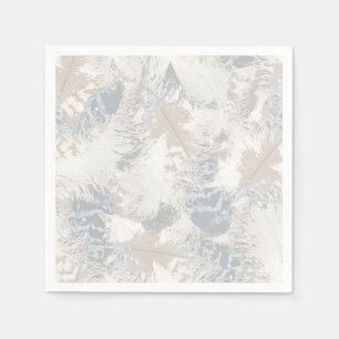 Verenveren, grijs, beige en blauw, vogel, licht, servet