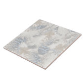 Verenveren, grijs, beige en blauw, vogel, licht, tegeltje (Zijkant)