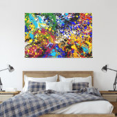 Verf Abstract gooien Canvas Afdruk (Insitu (Slaapkamer))
