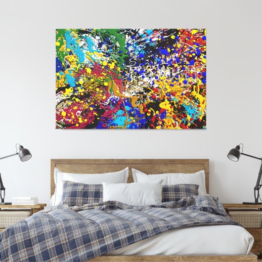 Verf Abstract gooien Canvas Afdruk (Insitu (Slaapkamer))