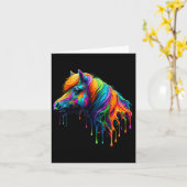 Verf Art Miniatuur Paard Paardrijden Equestr Kaart (Gele Bloem)