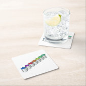 Verf blikjes met verschillende kleuren kartonnen onderzetters (Insitu)