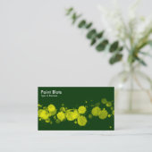 Verf Blots - Geel op Dk Groen Visitekaartje (Staand voorkant)