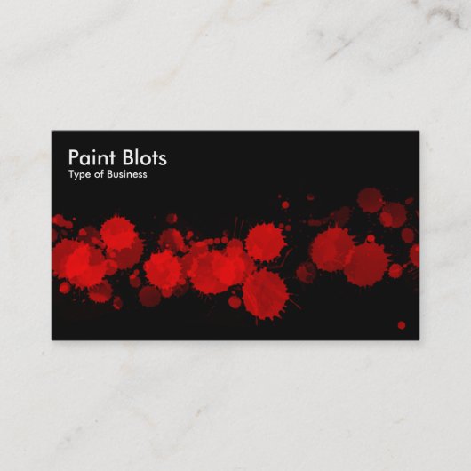 Verf Blots - Rood op zwart Visitekaartje (Voorkant)