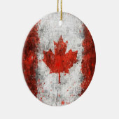 Verf Canadese vlag op Splatter Keramisch Ornament (Rechts)