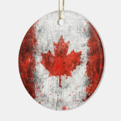Verf Canadese vlag op Splatter Keramisch Ornament (Links)