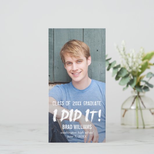 Verf de aankondiging van het Afstuderen van de sta (Staand voorkant)