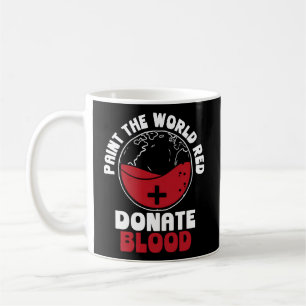 Verf de wereld rood doneer bloed backprint bloed D Koffiemok