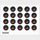 Verf-de-Wind Splashy Sails_on zwart Ronde Sticker (Vel)