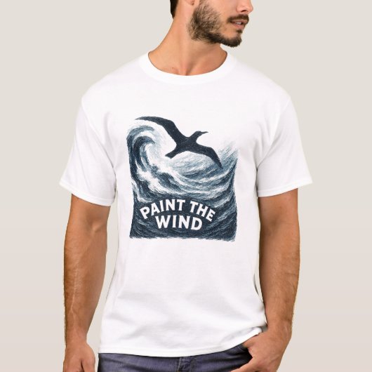 Verf De Wind Stormachtig Borstel Vogel T-Shirt (Voorkant)