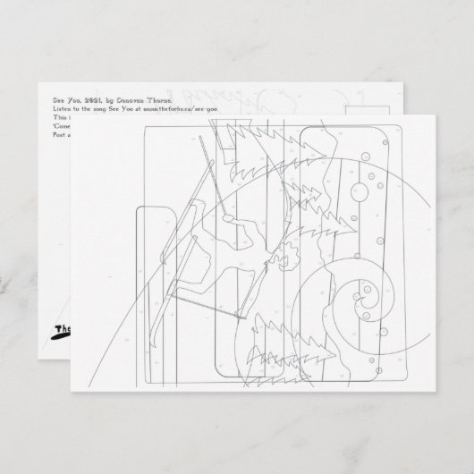 Verf door het Briefkaart van het Aantal (Voorkant / Achterkant)