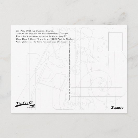 Verf door het Briefkaart van het Aantal (Achterkant)