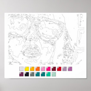 Verf door het Poster van Aantallen: Graffiti Girl