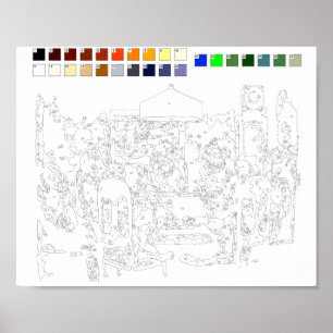 Verf door het Poster van Aantallen: Honden die het